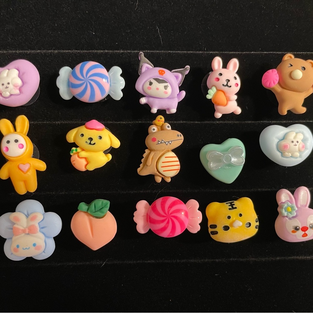Kawaii croc jibbitz, cute pastel croc shoe charms and jibbitz, pack of 15